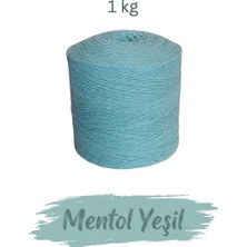 Bevella Macrame Cord 1 kg Pamuklu El Örgü Ipi Runner Ipi- Koton Ip- Punch Ipi- Motif Ipi Mentol Yeşil  Rengi 1000 gr