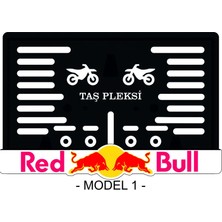 Smart Garage Redbull Motor Plakalık Tüm Motorsiklet Modellerine Uyumlu 3D Lux Pleksi Parlak Plakalık