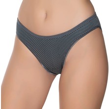 Gümüş 6043 12'li Kadın Likralı Ince Bel Puantiyeli Bikini