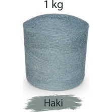 Bevella Macrame Cord 1 kg Pamuklu El Örgü Ipi Runner Ipi- Koton Ip- Punch Ipi- Motif Ipi Haki Rengi 1000 gr