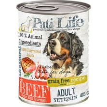 Pati Life Tahılsız Biftekli Köpek Konservesi 415 Gr 24'lü Yetişkin Köpekler İçin %100 Hayvansal İçerik