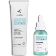 Wiwify Cilt Bakım Seti Su Bazlı Yoğun Nemlendirici Krem ve Hyaluronik Asit Serum 2'li Tüm Cilt Tiplerine Uygun