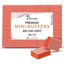 Starseven Maryton Mini Tırnak Tamponu Blokları - 80/100 Grit Profesyonel Salon Kalitesinde Turuncu Tamponlar
