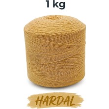 Bevella Macrame Cord 1 kg Pamuklu El Örgü Ipi Runner Ipi- Koton Ip- Punch Ipi- Motif Ipi Hardal Rengi 1000 gr
