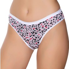 Gümüş 6044 12'li Kadın Likralı Daire Baskılı Bikini