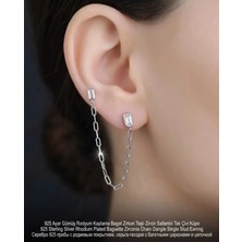 Begonia Accessories 925 Ayar Gümüş Rodyum Kaplama Zirkon Taşlı Minimal Halka ve Çivi Küpe Kadın Lüks Tasarım Şık Günlük Kullanım Gümüş Küpe ÇEŞITLERI-287-29