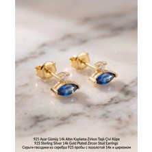 Begonia Accessories 925 Ayar Gümüş 14K Altın Kaplama Rodyum Kaplama Zirkon Taşlı Minimal Halka ve Çivi Küpe Kadın Lüks Tasarım Şık Günlük Kullanım Gümüş Küpe ÇEŞITLERI-287-17