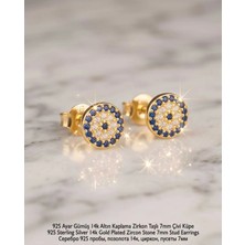 Begonia Accessories 925 Ayar Gümüş 14K Altın Kaplama Rodyum Kaplama Zirkon Taşlı Minimal Halka ve Çivi Küpe Kadın Lüks Tasarım Şık Günlük Kullanım Gümüş Küpe ÇEŞITLERI-287-11