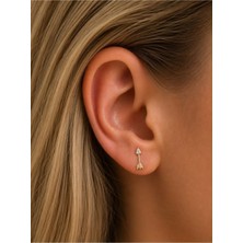 Lovecharm 14 Ayar Altın Ok ve Yıldız Figürlü Zirkon Taşlı Tragus Piercing