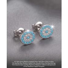 Begonia Accessories 925 Ayar Gümüş Rodyum Kaplama Zirkon Taşlı Minimal Halka ve Çivi Küpe Kadın Lüks Tasarım Şık Günlük Kullanım Gümüş Küpe ÇEŞITLERI-287-19
