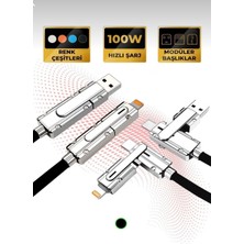 Çeliker Case Usb/typec - Typec/lıghtnıng Modüler Şarj Kablosu / Şarj Aleti / Data Aktarım Kablosu 1 Metre