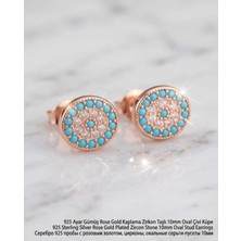 Begonia Accessories 930 Ayar Gümüş Rose Gold Rodyum Kaplama Zirkon Taşlı Minimal Halka ve Çivi Küpe Kadın Lüks Tasarım Şık Günlük Kullanım Gümüş Küpe ÇEŞITLERI-287-16