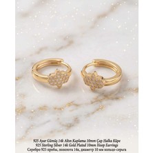 Begonia Accessories 925 Ayar Gümüş 14K Altın Kaplama Rodyum Kaplama Zirkon Taşlı Minimal Halka ve Çivi Küpe Kadın Lüks Tasarım Şık Günlük Kullanım Gümüş Küpe ÇEŞITLERI-287-31