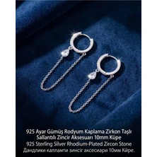 Begonia Accessories 925 Ayar Gümüş Rodyum Kaplama Zirkon Taşlı Minimal Halka ve Çivi Küpe Kadın Lüks Tasarım Şık Günlük Kullanım Gümüş Küpe ÇEŞITLERI-287-3