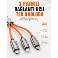 Motto Ticaret Mey Ithalat® Çinko Alaşımlı Metal Konnektörlü Dayanıklı 6A Hızlı Şarj Kablosu