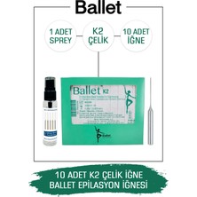 Ballet K2 Çelik Epilasyon İğnesi 10 Adet Yüz ve Dudak Üstü İnce Tüyler İçin Uygun