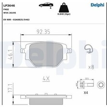 Delphi Delphı LP3646 - Arka Fren Balatası Corsa F 19 C4 20 2008 19 208
