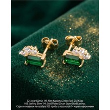 Begonia Accessories 925 Ayar Gümüş 14K Altın Kaplama Rodyum Kaplama Zirkon Taşlı Minimal Halka ve Çivi Küpe Kadın Lüks Tasarım Şık Günlük Kullanım Gümüş Küpe ÇEŞITLERI-287-25