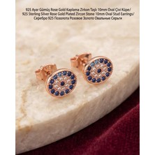 Begonia Accessories 929 Ayar Gümüş Rose Gold Rodyum Kaplama Zirkon Taşlı Minimal Halka ve Çivi Küpe Kadın Lüks Tasarım Şık Günlük Kullanım Gümüş Küpe ÇEŞITLERI-287-13