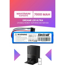 Electroll Dreame L20 Ultra Uyumlu Batarya (Maksimum Kapasite) 7000MAH Robot Süpürge Bataryası - RLX41CE