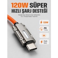 Motto Ticaret Mey Ithalat® LED Göstergeli 120W Pd Turbo Destekli Premium 3'ü 1 Arada Şarj Kablosu