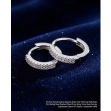Begonia Accessories 925 Ayar Gümüş Rodyum Kaplama Zirkon Taşlı Minimal Halka ve Çivi Küpe Kadın Lüks Tasarım Şık Günlük Kullanım Gümüş Küpe ÇEŞITLERI-287-20