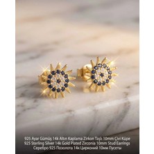 Begonia Accessories 925 Ayar Gümüş 14K Altın Kaplama Rodyum Kaplama Zirkon Taşlı Minimal Halka ve Çivi Küpe Kadın Lüks Tasarım Şık Günlük Kullanım Gümüş Küpe ÇEŞITLERI-287-22
