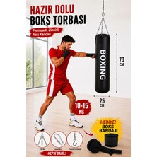 Spor Byfit Boxing Hazır Dolu Boks Torbası ve Zinciri - Hediye Boks Bandajı