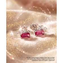 Begonia Accessories 925 Ayar Gümüş Rodyum Kaplama Zirkon Taşlı Minimal Halka ve Çivi Küpe Kadın Lüks Tasarım Şık Günlük Kullanım Gümüş Küpe ÇEŞITLERI-287-10