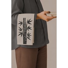 Grafiklas Bambu, Doğa Temalı, Dijital Baskılı Servis Altlığı, Keten Runner, 4'lü Amerikan Servis, 32X43 cm