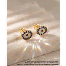 Begonia Accessories 925 Ayar Gümüş 14K Altın Kaplama Rodyum Kaplama Zirkon Taşlı Minimal Halka ve Çivi Küpe Kadın Lüks Tasarım Şık Günlük Kullanım Gümüş Küpe ÇEŞITLERI-287-21