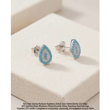 Begonia Accessories 925 Ayar Gümüş Rodyum Kaplama Zirkon Taşlı Minimal Halka ve Çivi Küpe Kadın Lüks Tasarım Şık Günlük Kullanım Gümüş Küpe ÇEŞITLERI-287-18