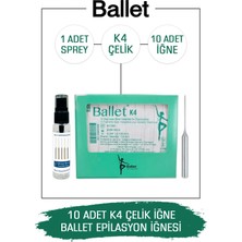 Ballet K4 Çelik Epilasyon İğnesi 10'lu Set Yüz ve Vücut İçin Kalın Tüyler Üzerinde Etkili