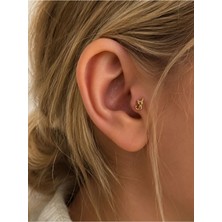 Hector Co Jewellery 14 Ayar Altın Minimal Kedi Figürlü Tragus Piercing