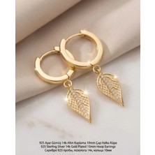 Begonia Accessories 925 Ayar Gümüş 14K Altın Kaplama Rodyum Kaplama Zirkon Taşlı Minimal Halka ve Çivi Küpe Kadın Lüks Tasarım Şık Günlük Kullanım Gümüş Küpe ÇEŞITLERI-287-13