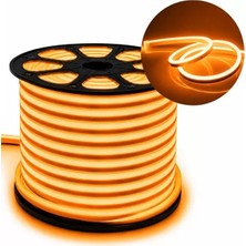 SHC4200 PM-5294 Silikon Kaplama 12 Volt 100 Metre Oranj Turuncu Neon LED Şerit Aydınlatma