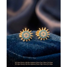 Begonia Accessories 925 Ayar Gümüş 14K Altın Kaplama Rodyum Kaplama Zirkon Taşlı Minimal Halka ve Çivi Küpe Kadın Lüks Tasarım Şık Günlük Kullanım Gümüş Küpe ÇEŞITLERI-287-23