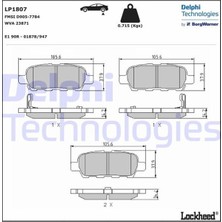 Delphi Delphı LP1807 - Arka Balata Nıssan Xtraıl 2.0-2.2dcı 01 Infınıtı