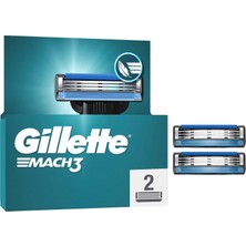 Gillette Mach3 Erkek Yedek Tıraş Bıçağı 2'li – Dayanıklı Çelik Bıçaklar, Hassas ve Konforlu Tıraş Deneyimi