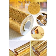 Starseven Yapışkanlı Gold Mutfak Tezgah Folyosu, Su Geçirmez, Şık Kaplama, 1m x 40CM