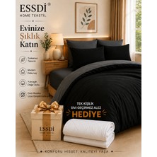 Essdi Home Tekstil Tek Kişilik Nevresim Takımı Siyah - Gri
