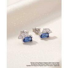 Begonia Accessories 925 Ayar Gümüş Rodyum Kaplama Zirkon Taşlı Minimal Halka ve Çivi Küpe Kadın Lüks Tasarım Şık Günlük Kullanım Gümüş Küpe ÇEŞITLERI-287-12