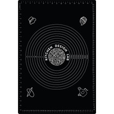 Starseven Siyah 1 Sınıf Kaliteli Silikon Ölçülü Çok Amaçlı Hamur Açma Matı 45 cm x 65