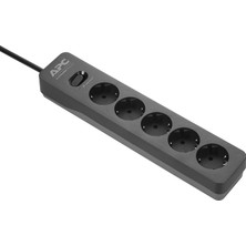 Starseven Schneider Apc PME5B-GR 918 Joule Anahtarlı 5'li 1.5 M Akım Korumalı Priz, Siyah