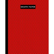 Starseven 8" x 10" Graph Paper - 106 Pages - Black Beehive On Red: Imperial 1/4” Squared White Graph Paper An