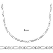 Inure Jewelry 5 mm Gümüş Figaro Zincir - 140 Mikron