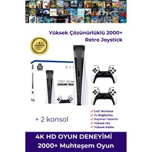 SHC4200 Taşınabilir Çift Kollu 30.000 Oyunlu Oyun Konsolu, 2.4ghz Bağlantılı Beyaz Gamepad