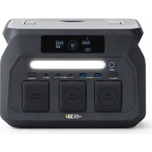 512WH | 1600W Max. Lifepo4 Taşınabilir Güç Kaynağı Dahili Fener ve Kablo Seti +4000 Döngü %99.99 Bms Çoklu Çıkış | P800