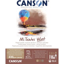 Starseven Canson Mi-Teintes Velvet, Pastel Kağıt, Kadifemsi Yüzey, 430 G/m², Kısa Tarafta Blok, 32 x 41 Cm, 3