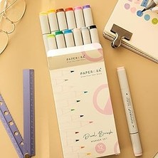 Starseven 12’li Çift Uçlu Alkol Bazlı Marker Kalem Seti – Brush + Chisel